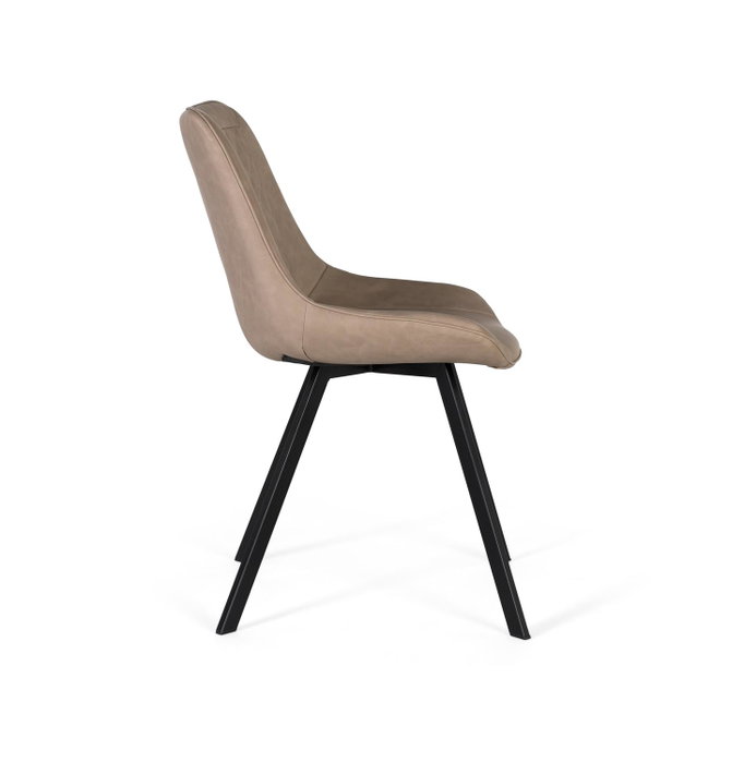 GINER Y COLOMER Lote de 2 sillas beige con patas de acero negro